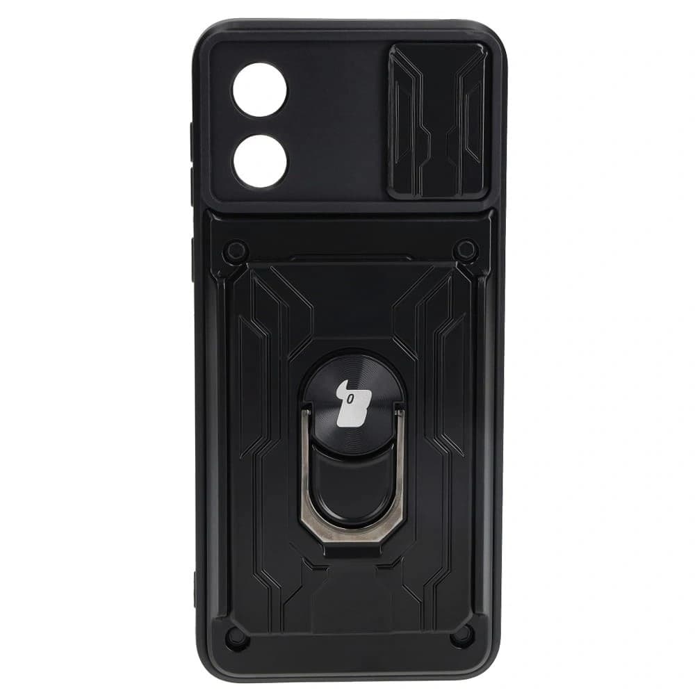 Bizon Case Camshield Card Slot Ring Motorola Moto E13 5G black - 1