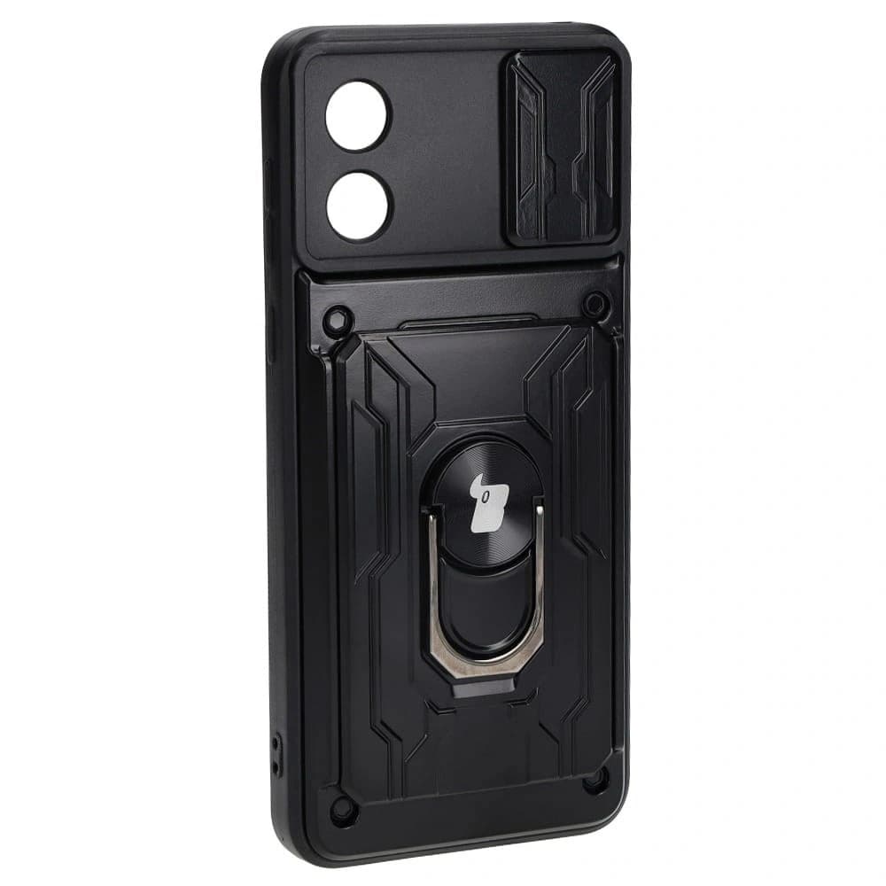 Bizon Case Camshield Card Slot Ring Motorola Moto E13 5G black - 2