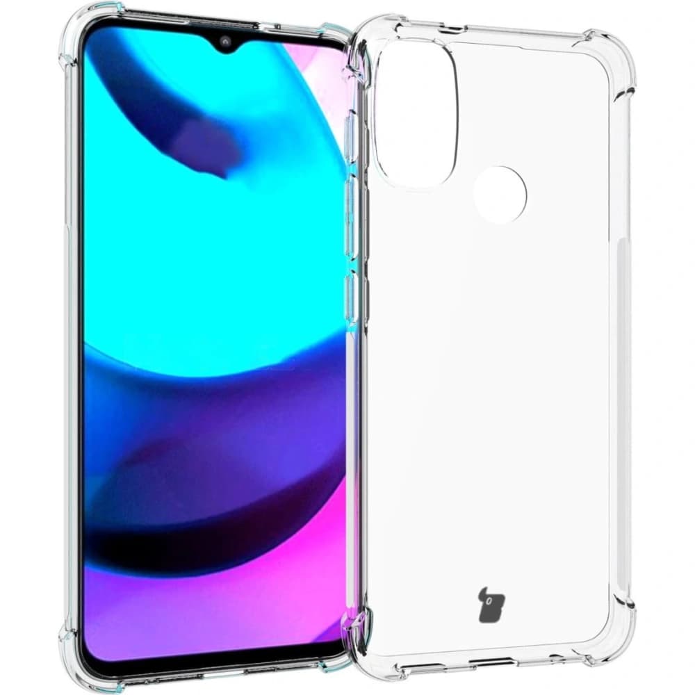 Bizon Case Clear Pack Hülle + 2x Displayschutzglas + Objektivglas Moto E20 klar - 3