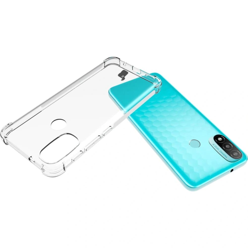Bizon Case Clear Pack Hülle + 2x Displayschutzglas + Objektivglas Moto E20 klar - 5