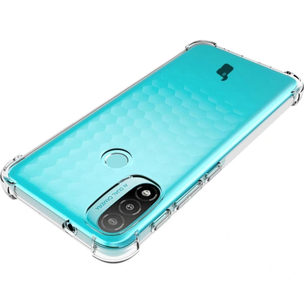 Bizon Case Clear Pack Hülle + 2x Displayschutzglas + Objektivglas Moto E20 klar - 6