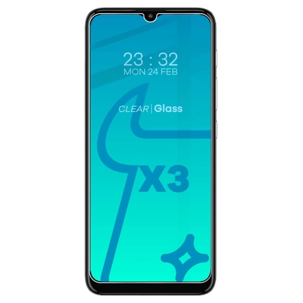 Bizon Glas Klarglas gehärtetes Glas - 3 Stück. + Linsenglas Moto E20 - 3