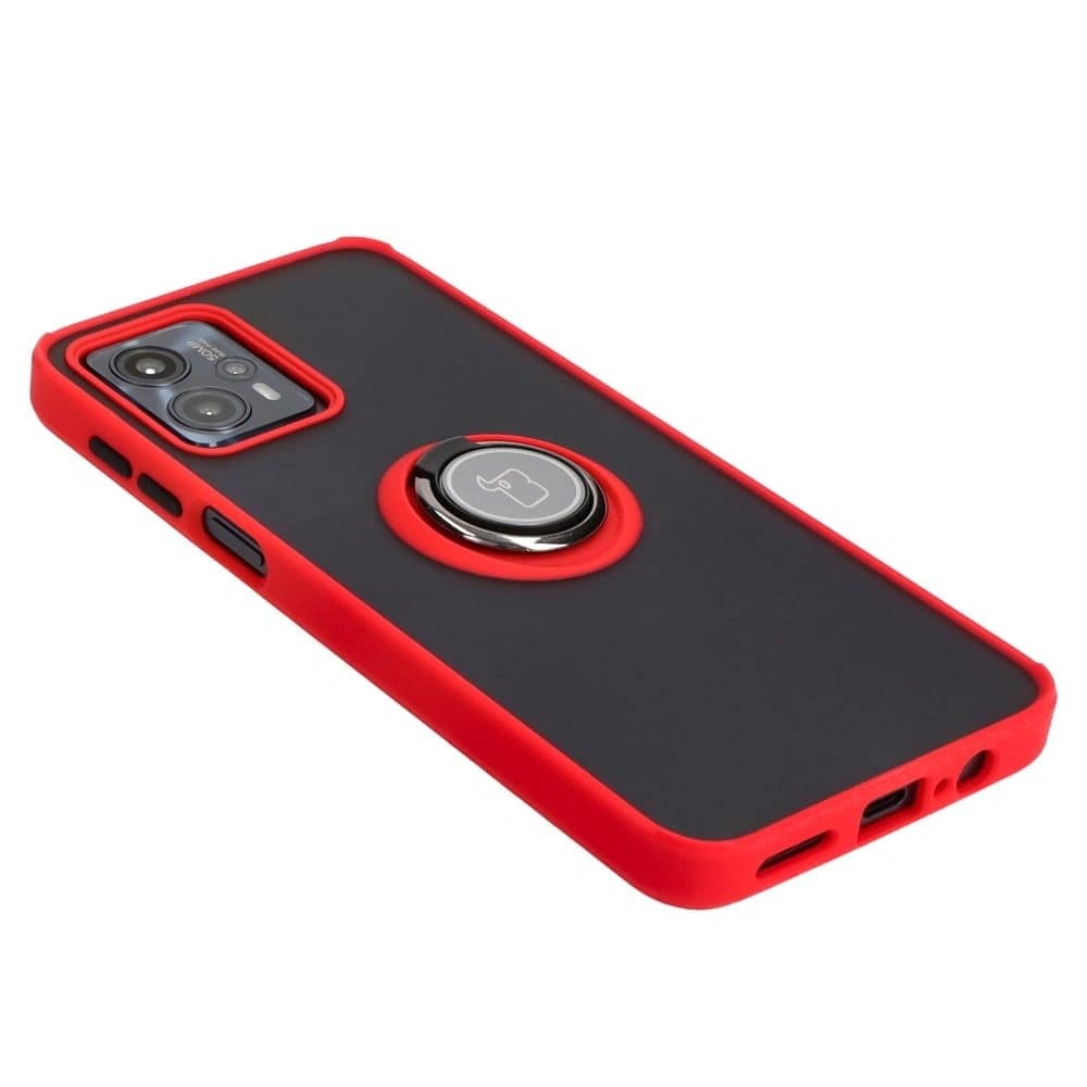 Bizon Case Hybrid Ring Motorola Moto G13 / G23 / G53 5G rauchig mit einem roten Rahmen - 4