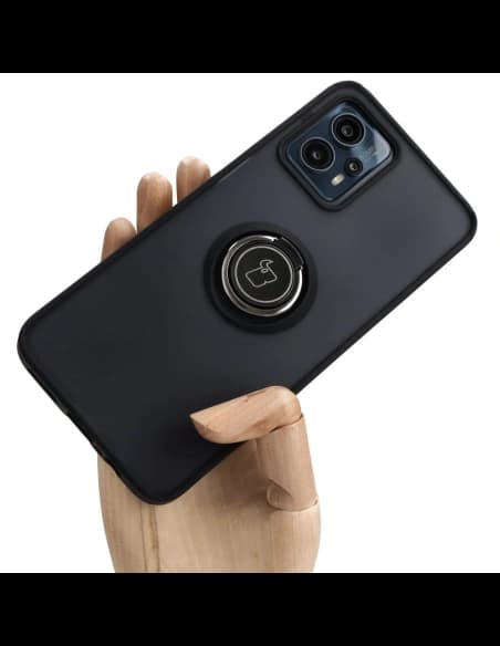 Bizon Case Hybrid Ring Motorola Moto G13 / G23 / G53 5G rauchig mit einem schwarzen Rahmen