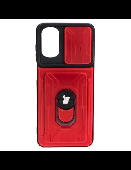 Bizon Case Camshield Kartensteckplatz Ring Moto G22 rot