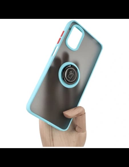 Bizon Case Hybrid Ring Motorola Moto G22 / E32 / E32s smoky with a light blue frame