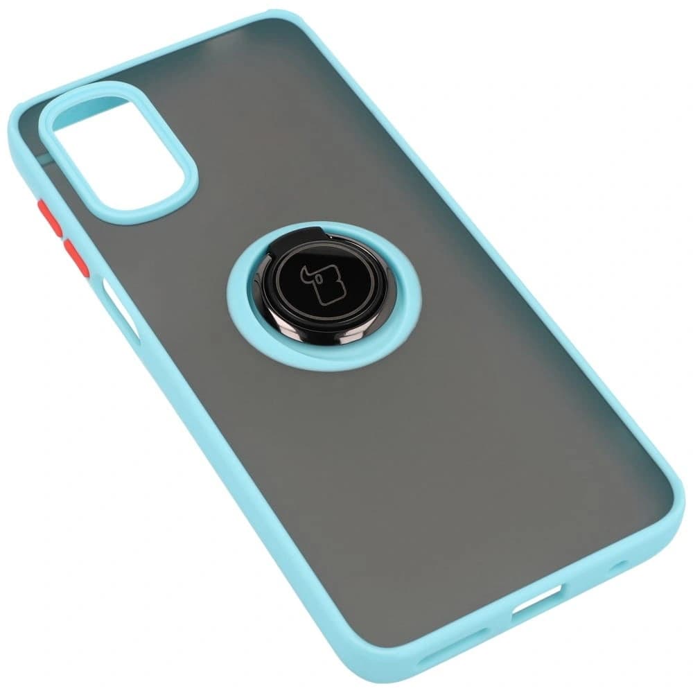 Bizon Case Hybrid Ring Motorola Moto G22 / E32 / E32s smoky with a light blue frame - 4