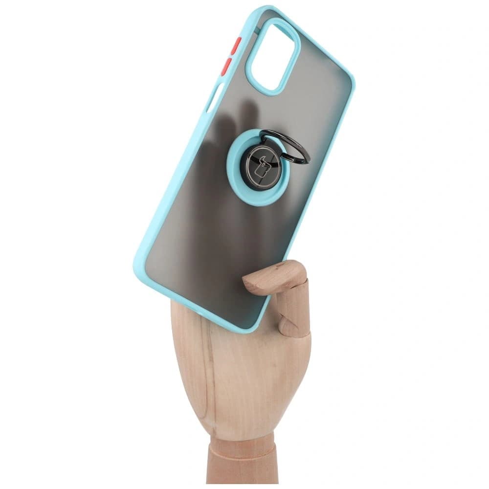 Bizon Case Hybrid Ring Motorola Moto G22 / E32 / E32s smoky with a light blue frame - 7