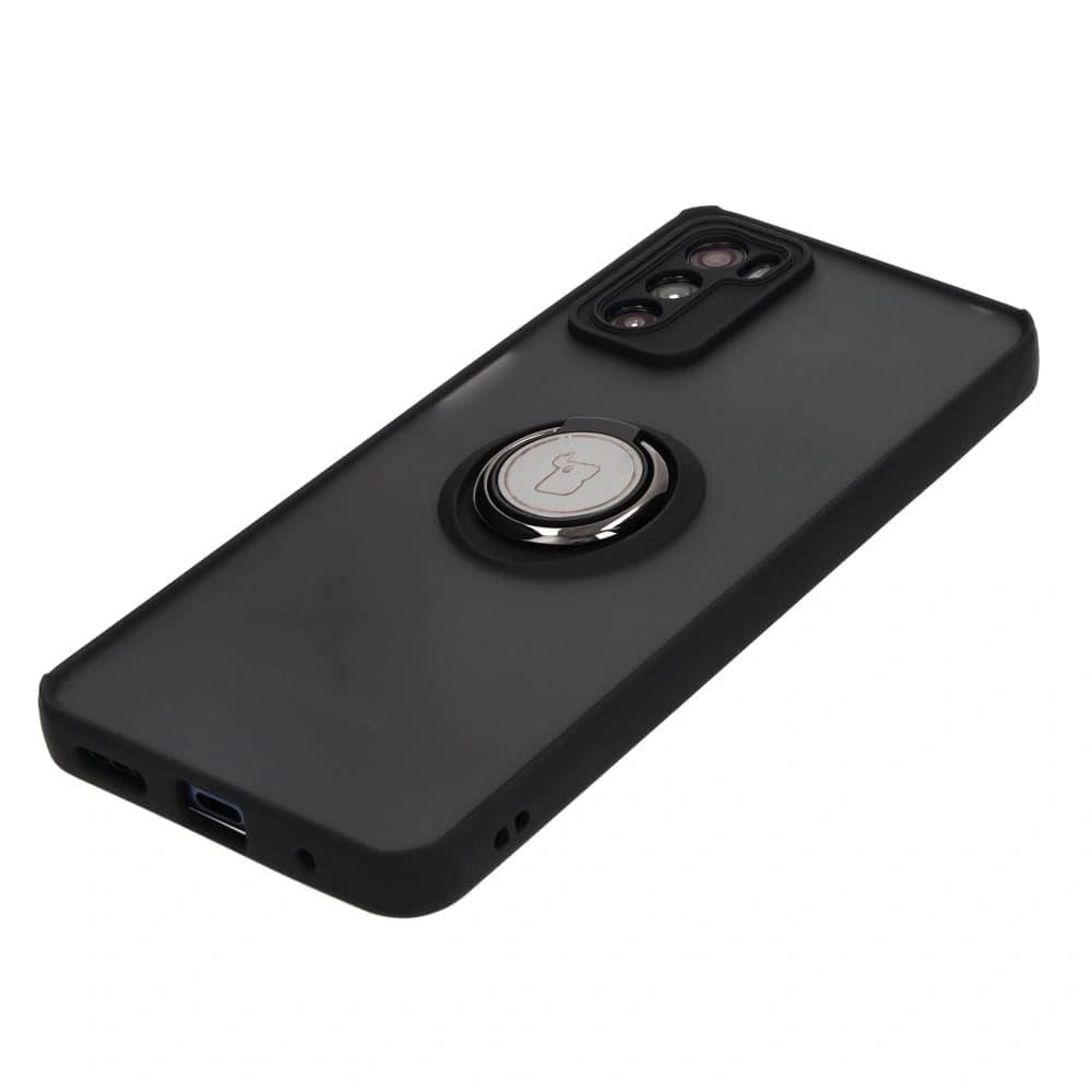 Bizon Case Hybrid Ring Motorola Moto G42  smoky with a black frame - 5