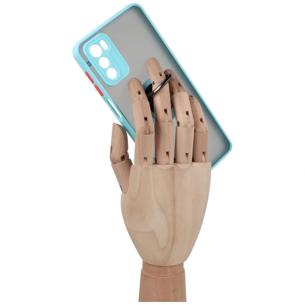 Bizon Case Hybrid Ring Motorola Moto G42  smoky with a light blue frame - 8