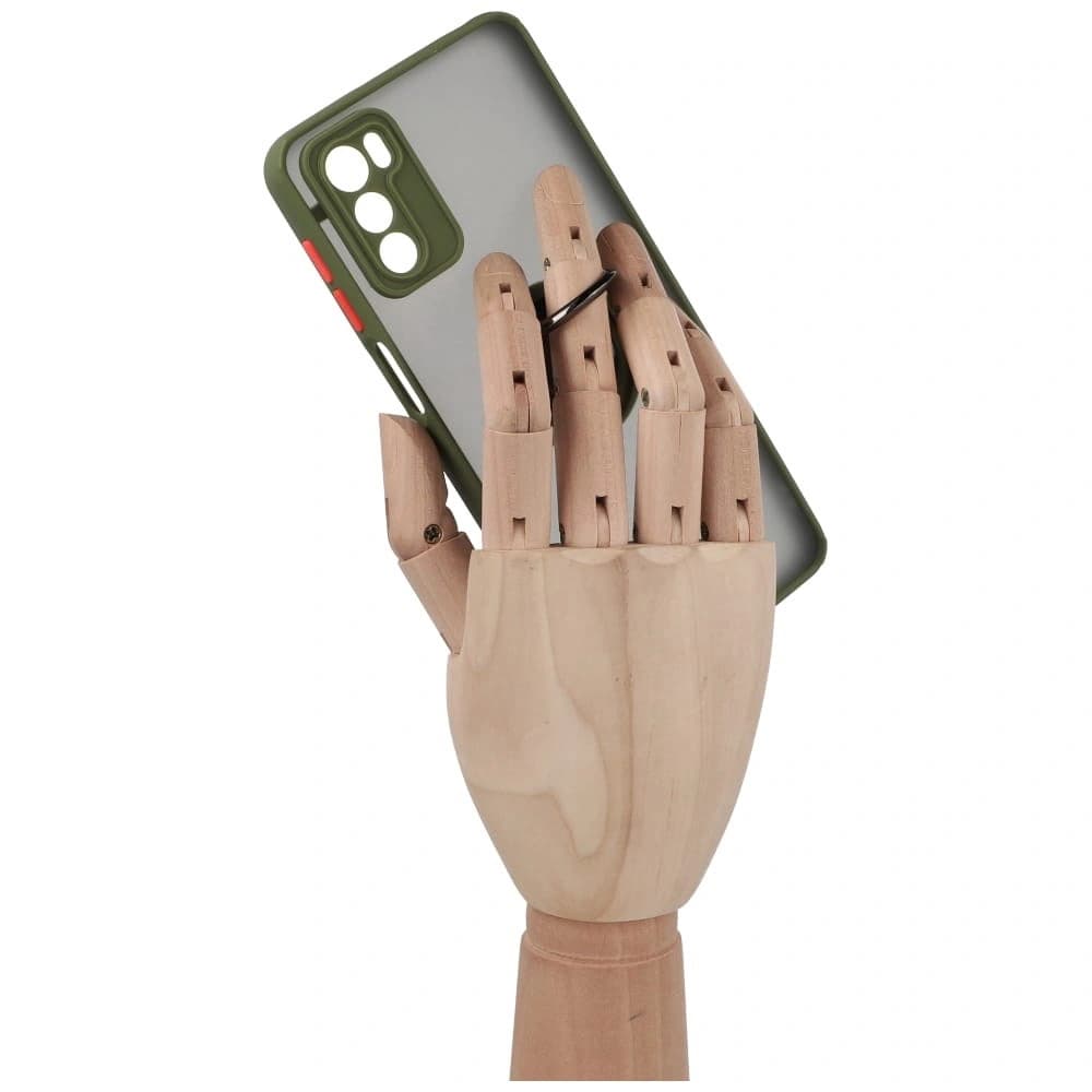 Bizon Case Hybrid Ring Motorola Moto G42  smoky with a green frame - 8