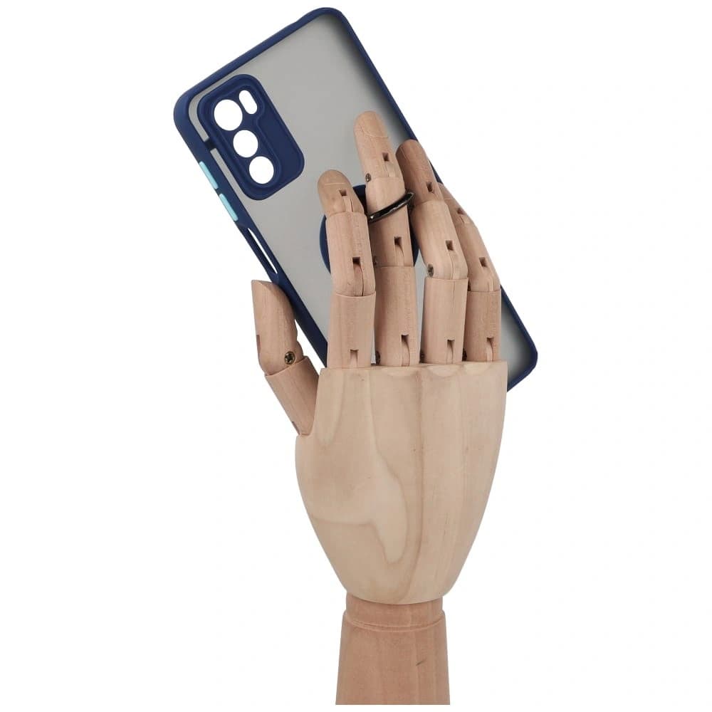 Bizon Case Hybrid Ring Motorola Moto G42  smoky with a navy blue frame - 8