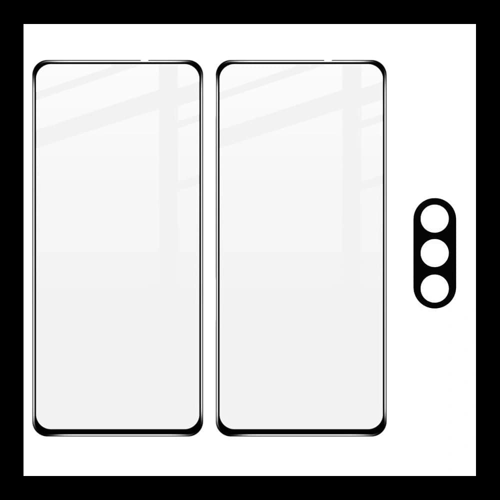Bizon Glass Edge gehärtetes Glas - [2 PACK] + Linsenschutz Moto G51 5G schwarz - 5