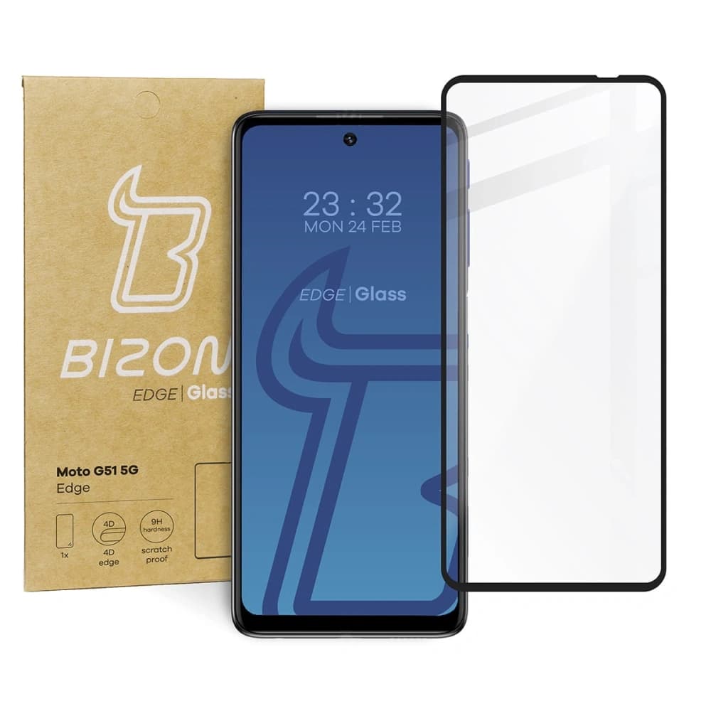 Bizon Glass Edge Moto G51 5G negru - 1
