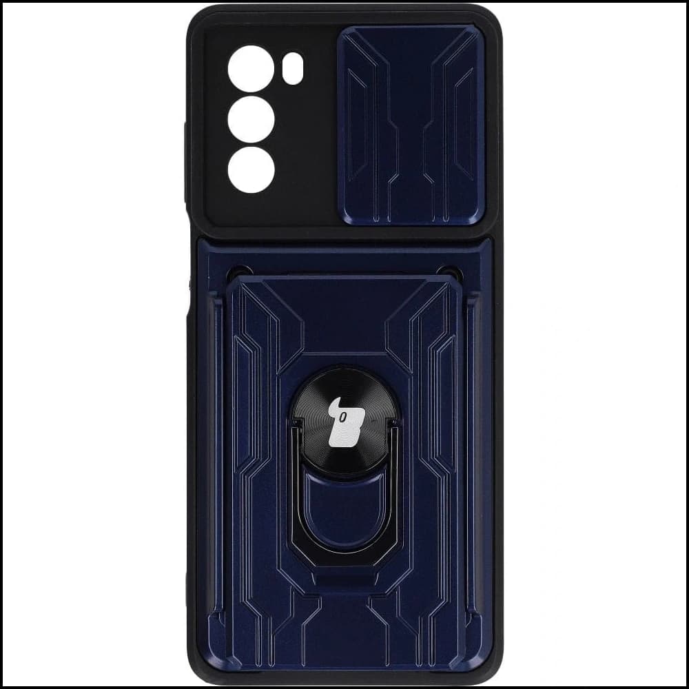Etui Bizon Case Camshield Card Slot Ring do Moto G62 5G modré - 1