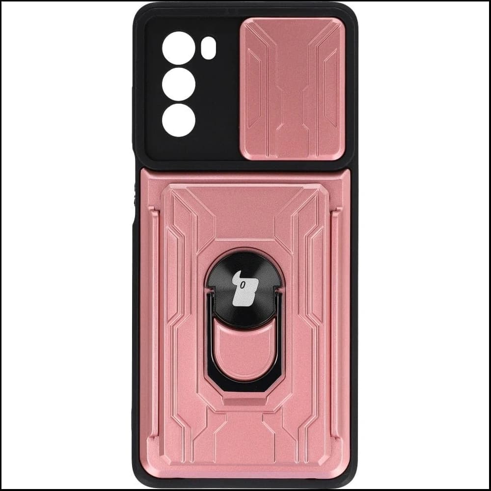 Bizon Case Camshield Card Slot Ring Moto G62 5G roz deschis - 1