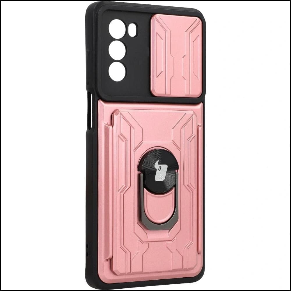 Bizon Case Camshield Card Slot Ring Moto G62 5G roz deschis - 2