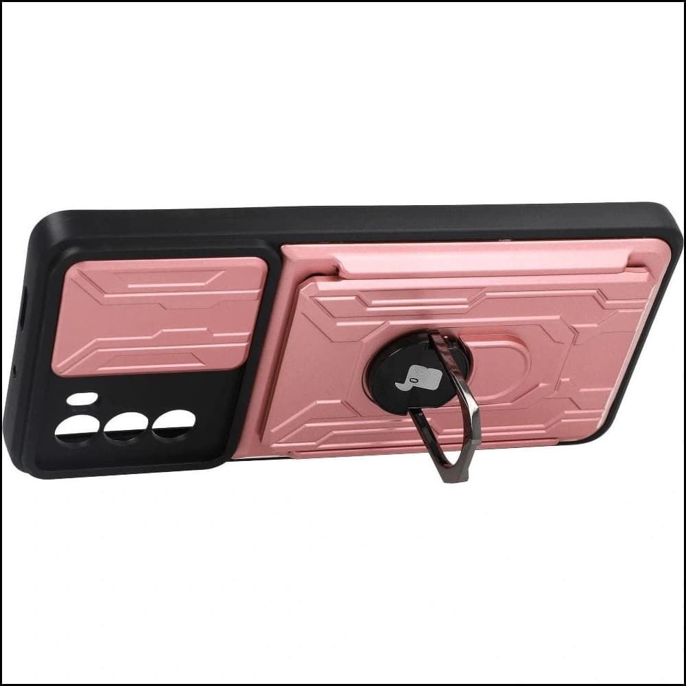 Bizon Case Camshield Card Slot Ring Moto G62 5G roz deschis - 3