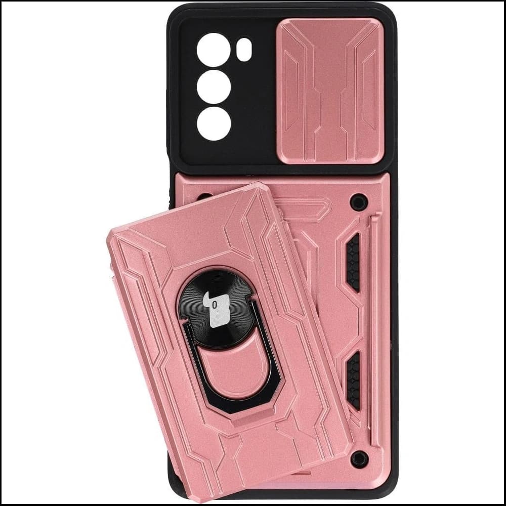 Bizon Case Camshield Card Slot Ring Moto G62 5G roz deschis - 4