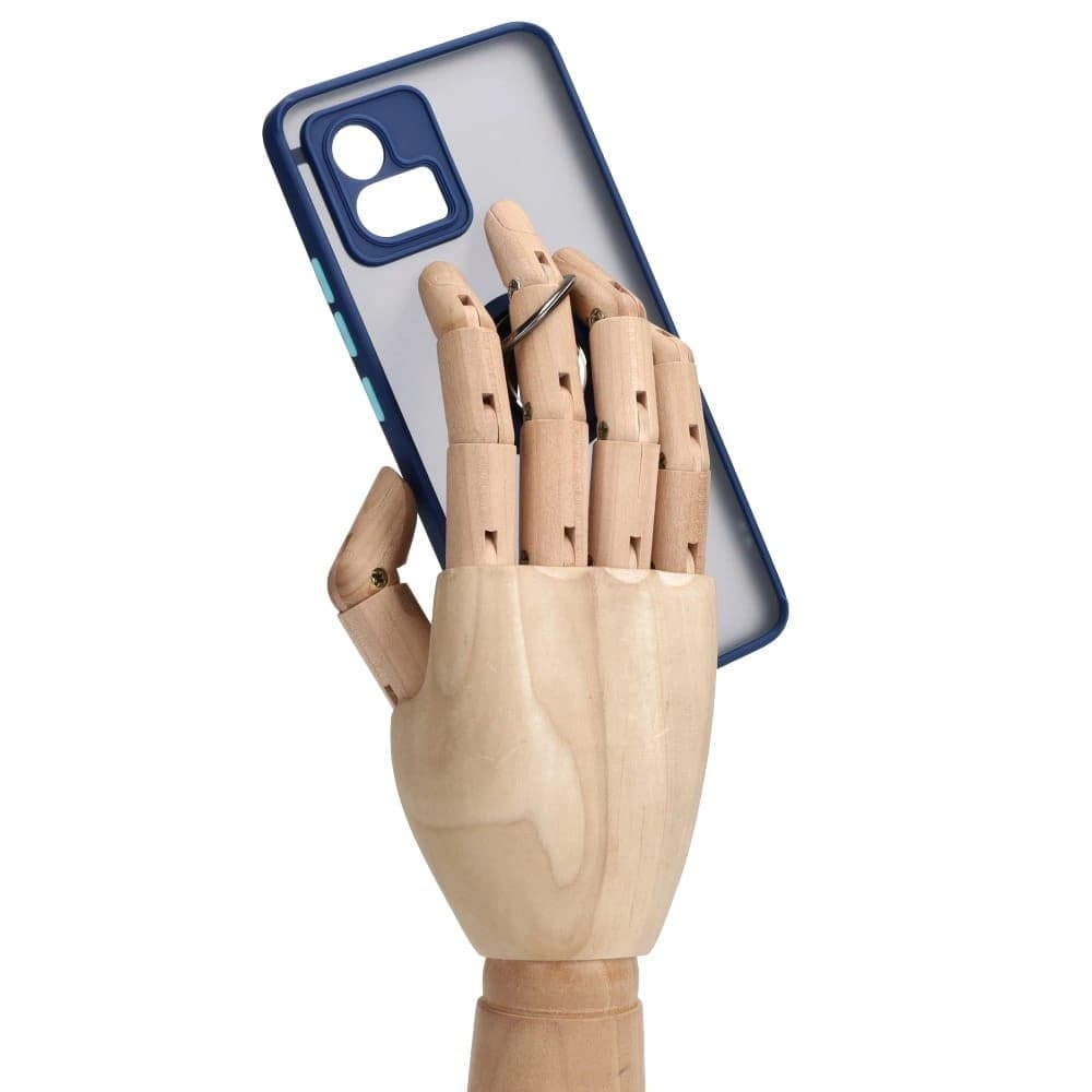 Bizon Case Hybrid Ring Motorola Moto G72 smoky with a navy blue frame - 8