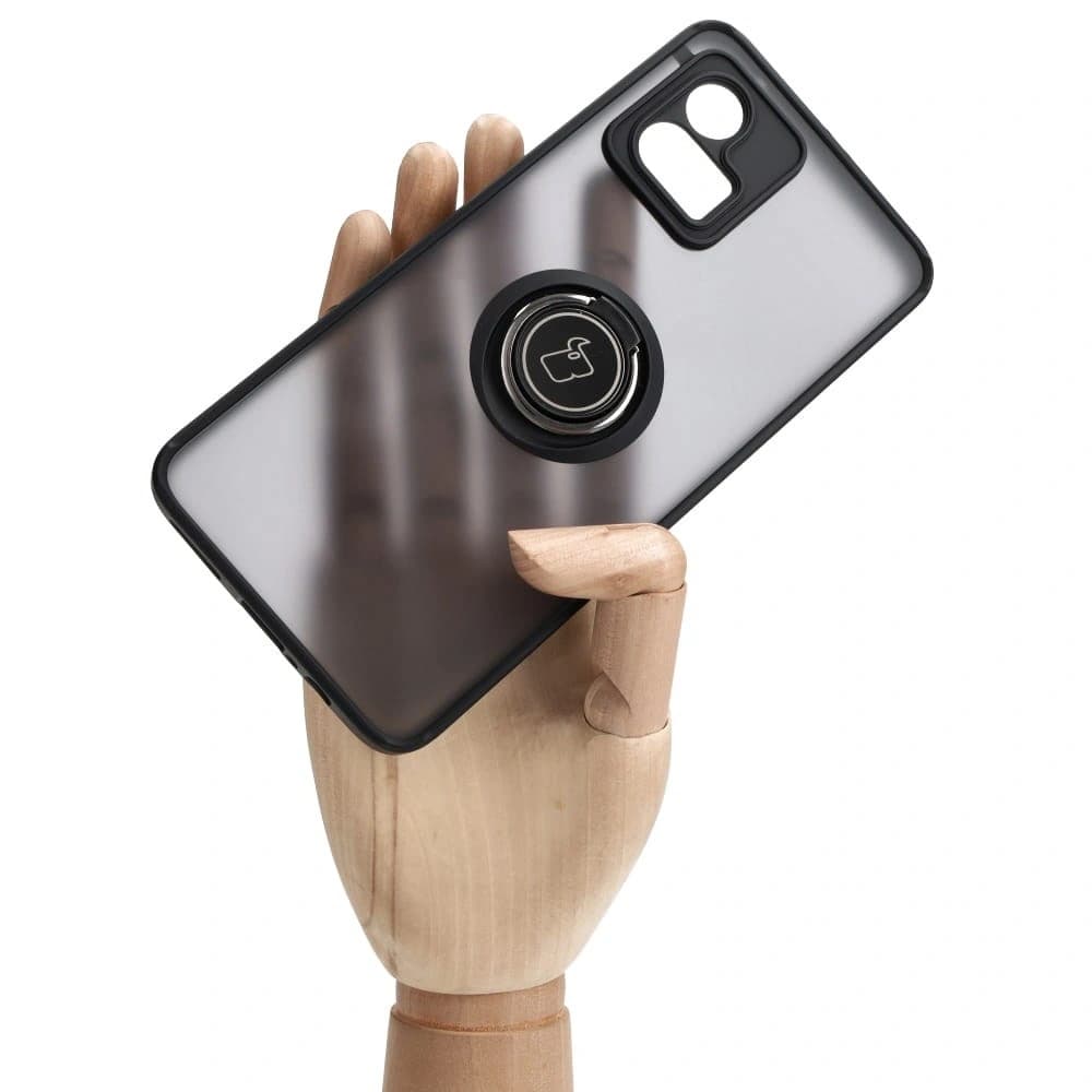Bizon Case Hybrid Ring Motorola Moto G72 smoky with a black frame - 6