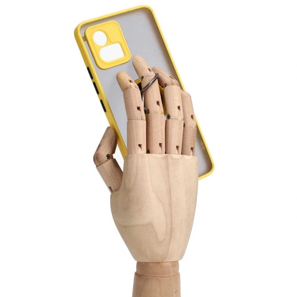 Bizon Case Hybrid Ring Motorola Moto G72 smoky with a yellow frame - 8