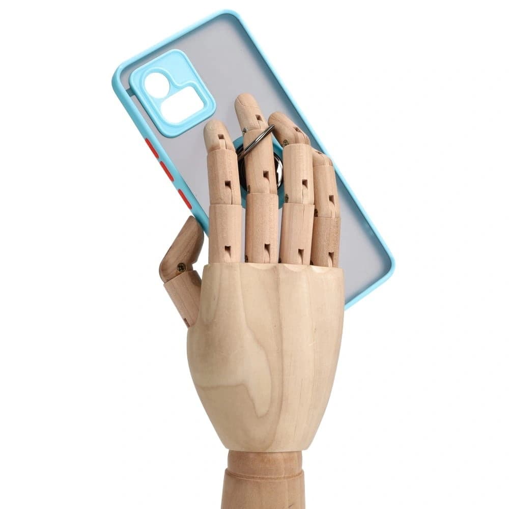 Bizon Case Hybrid Ring Motorola Moto G72 smoky with a light blue frame - 8