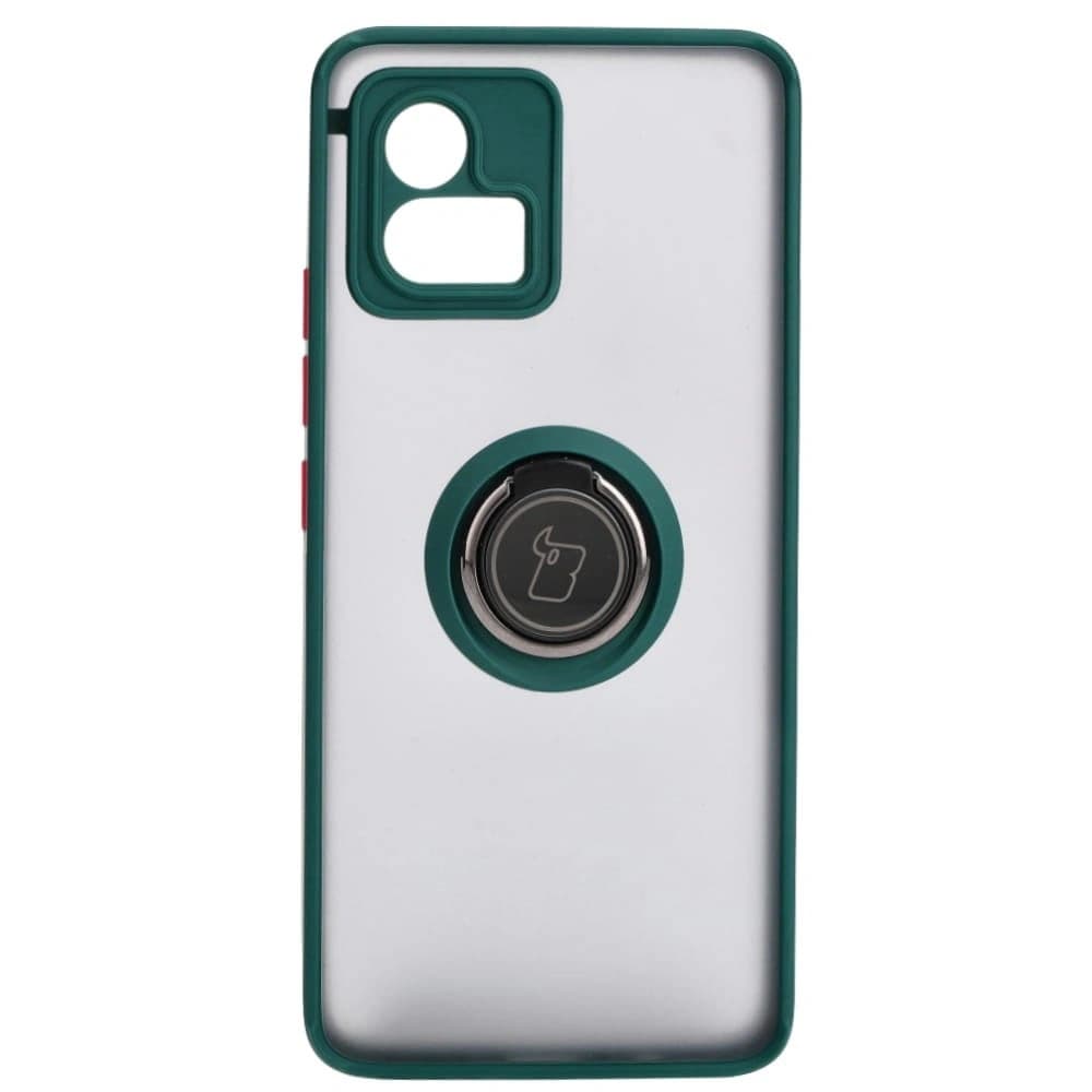 Bizon Case Hybrid Ring Motorola Moto G72 fumos cu un cadru verde închis - 2