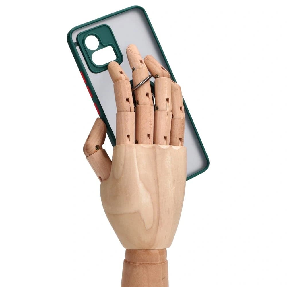 Bizon Case Hybrid Ring Motorola Moto G72 fumos cu un cadru verde închis - 8