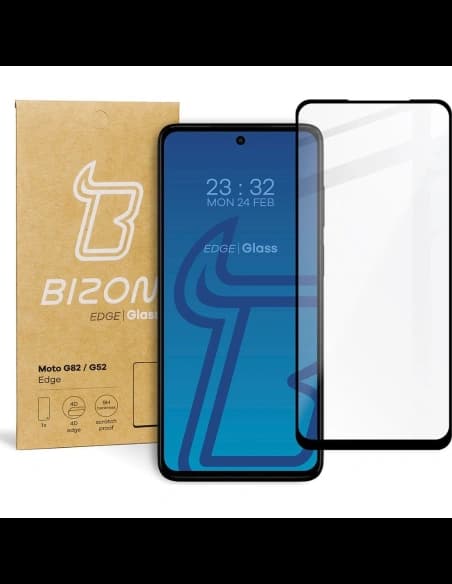 Tvrzené sklo Bizon Glass Edge pro Moto G52 / G82 černé