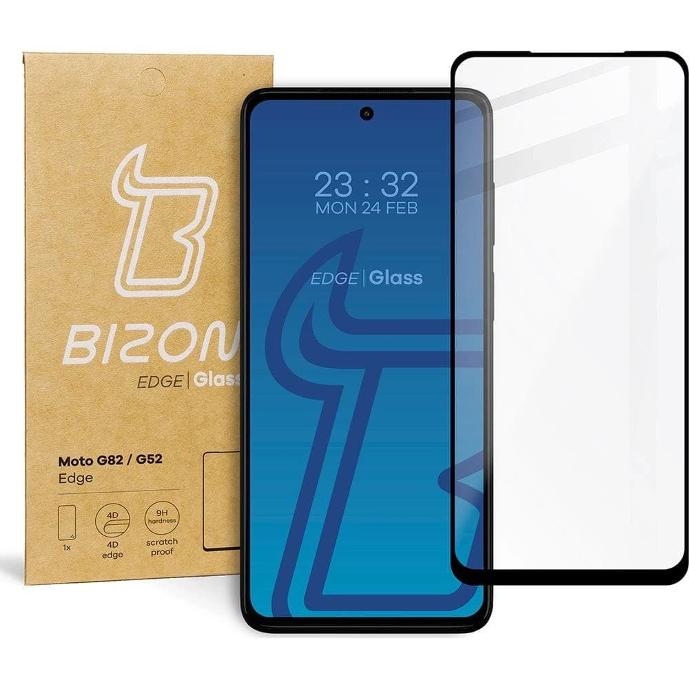 Tvrzené sklo Bizon Glass Edge pro Moto G52 / G82 černé - 1