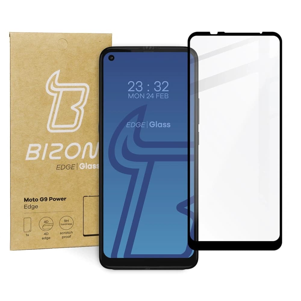 Bizon Glass Edge Moto G9 Power negru - 1