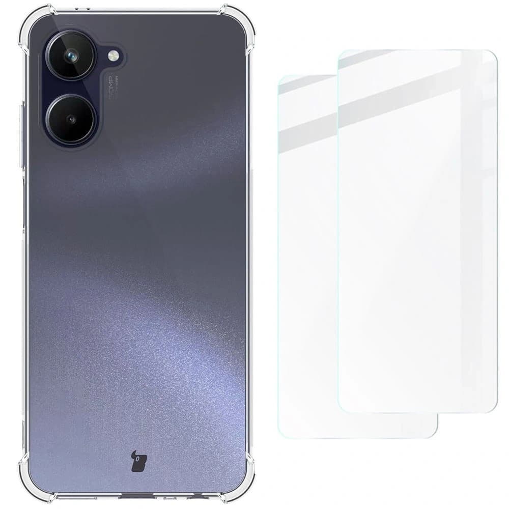 Bizon Case Clear Pack Hülle + 2x Schutzglas für Realme 10 4G klar - 1