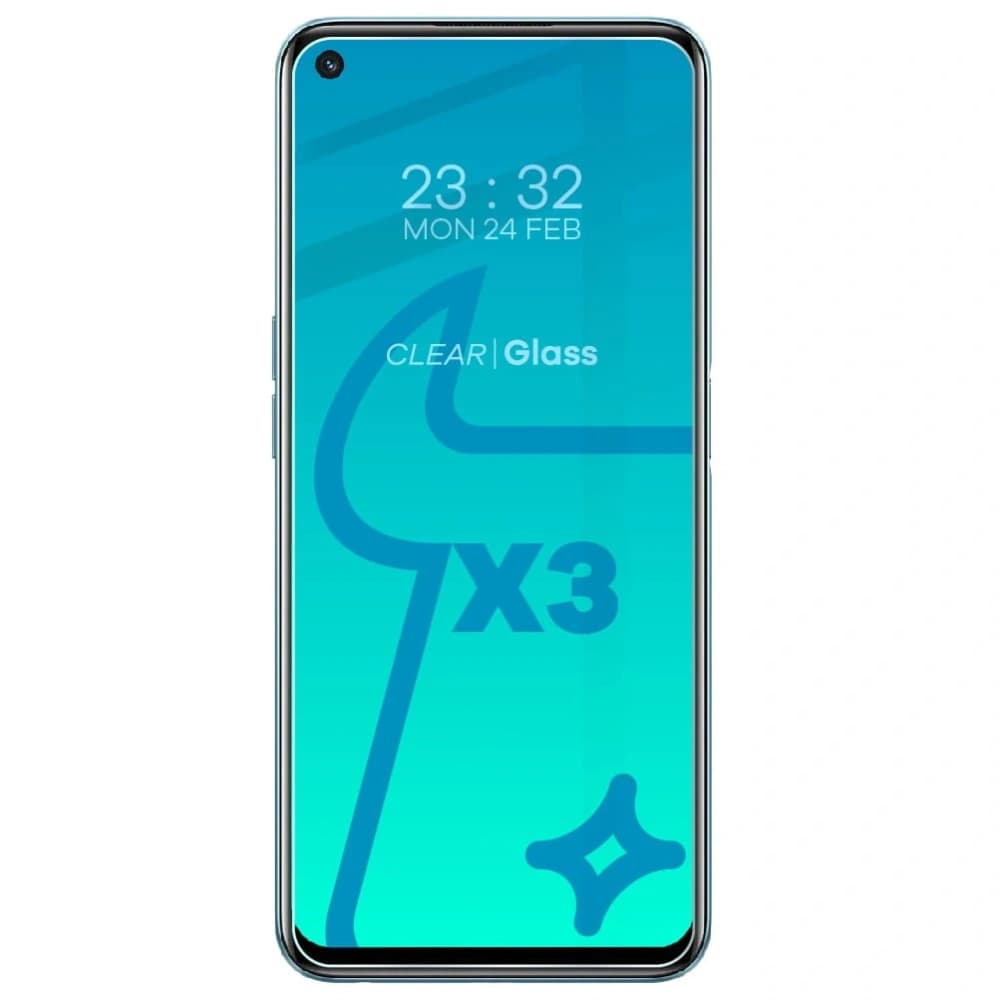 Bizon Glas Klar gehärtetes Glas - 3 Stück. + Linsen-Glas Realme 9i - 3