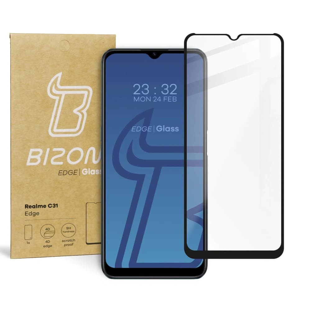Bizon Glass Edge Realme C31 black - 1
