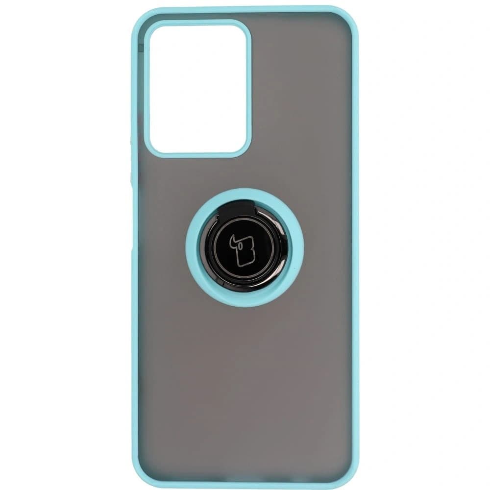 Bizon Case Hybrid Gyűrű Realme C33 / C30 / Narzo 50i Prime füstös színben, világoskék kerettel - 3