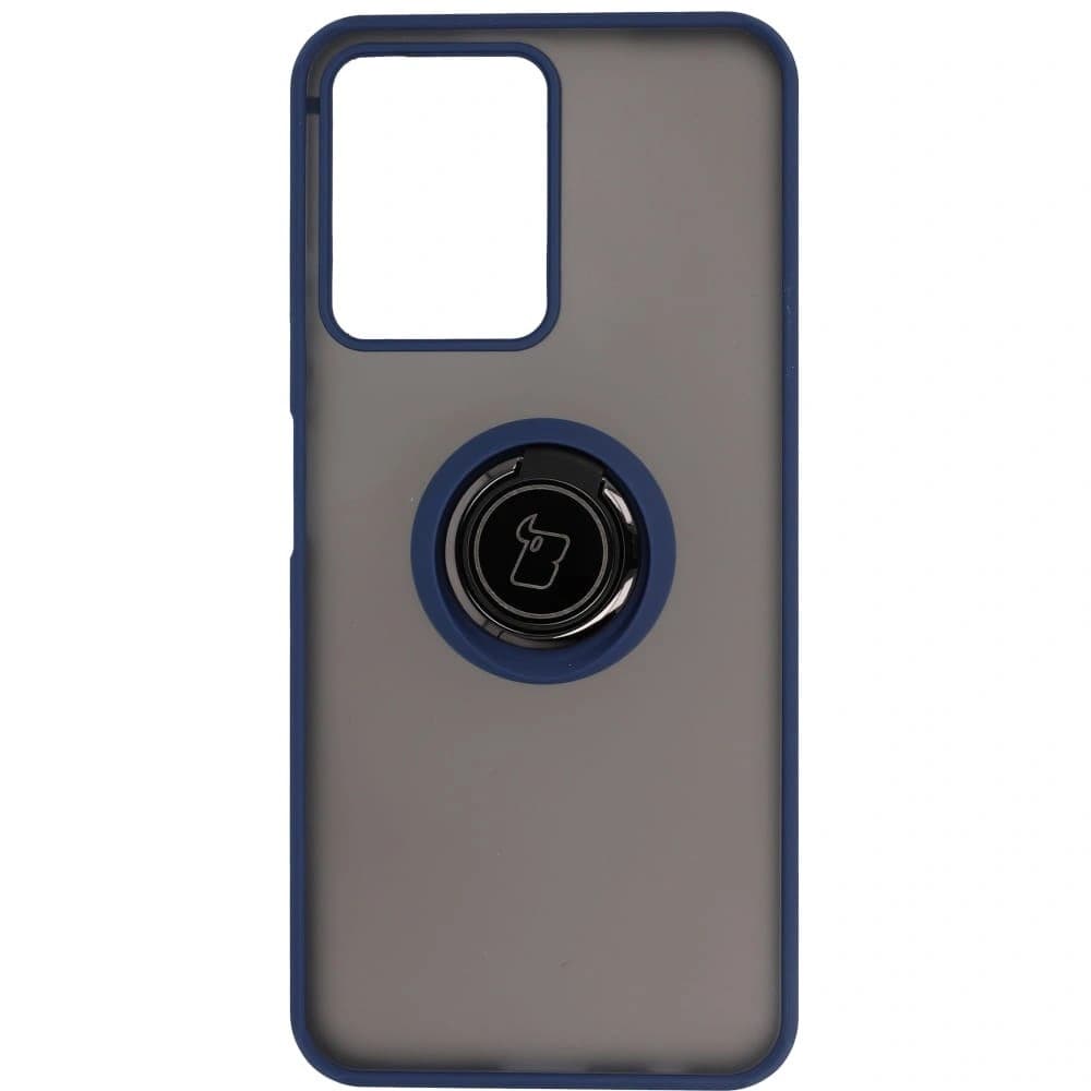 Bizon Case Hybrid Ring Realme C33 / C30 / Narzo 50i Prime smoky with a navy blue frame - 3