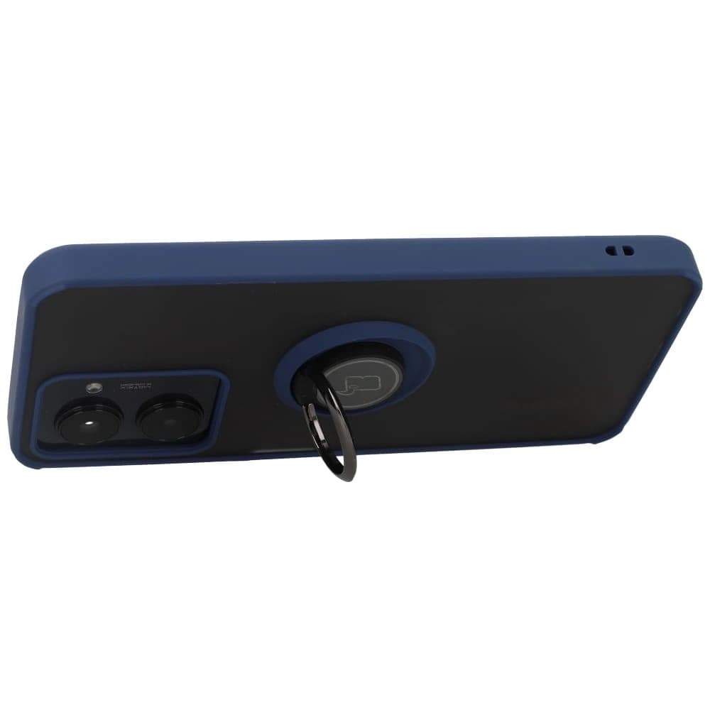 Bizon Case Hybrid Ring Realme C33 / C30 / Narzo 50i Prime smoky with a navy blue frame - 6