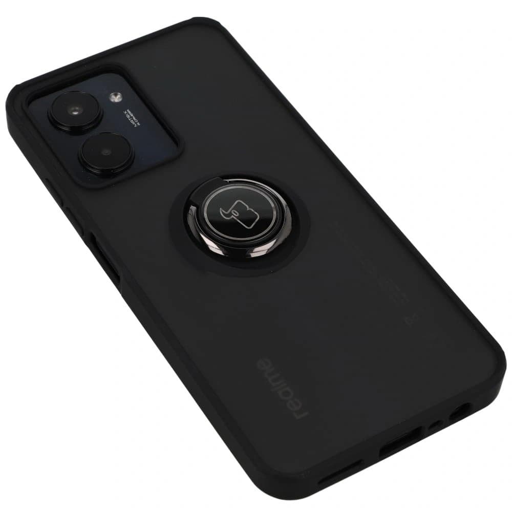 Bizon Case Hybrid Gyűrű Realme C33 / C30 / Narzo 50i Prime füstös fekete kerettel - 5