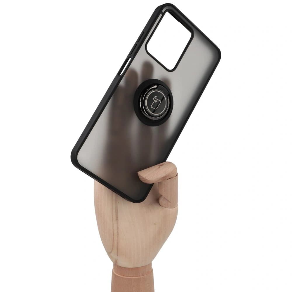 Bizon Case Hybrid Gyűrű Realme C33 / C30 / Narzo 50i Prime füstös fekete kerettel - 7