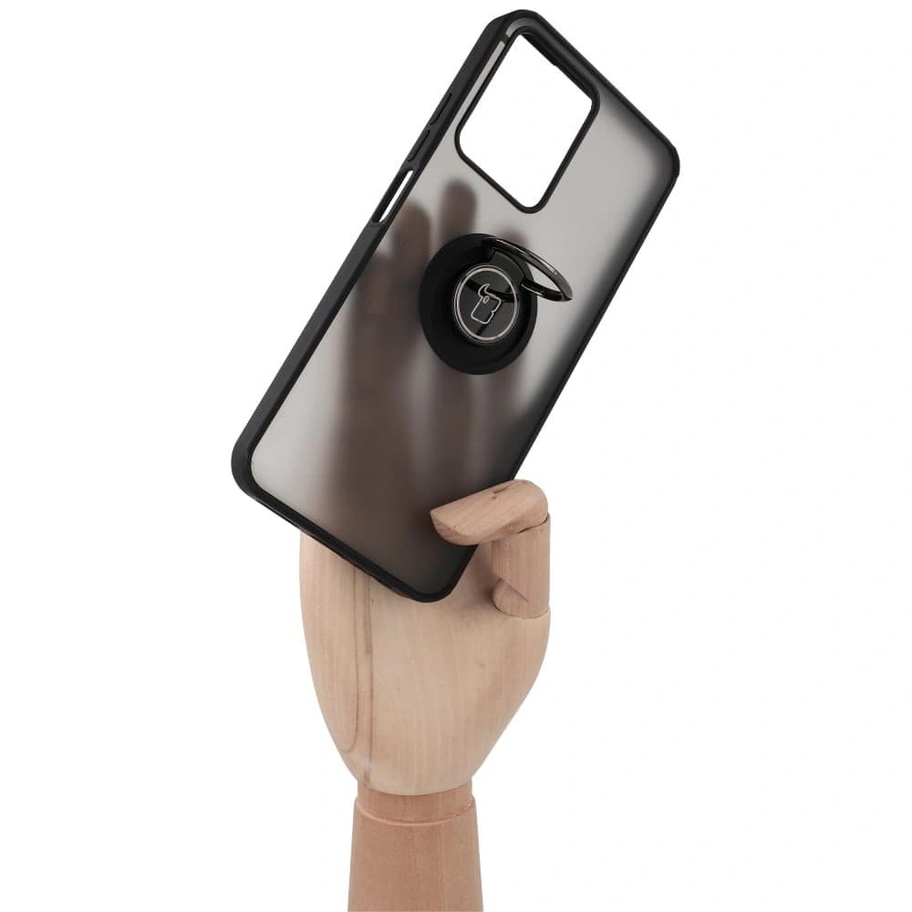 Bizon Case Hybrid Gyűrű Realme C33 / C30 / Narzo 50i Prime füstös fekete kerettel - 8