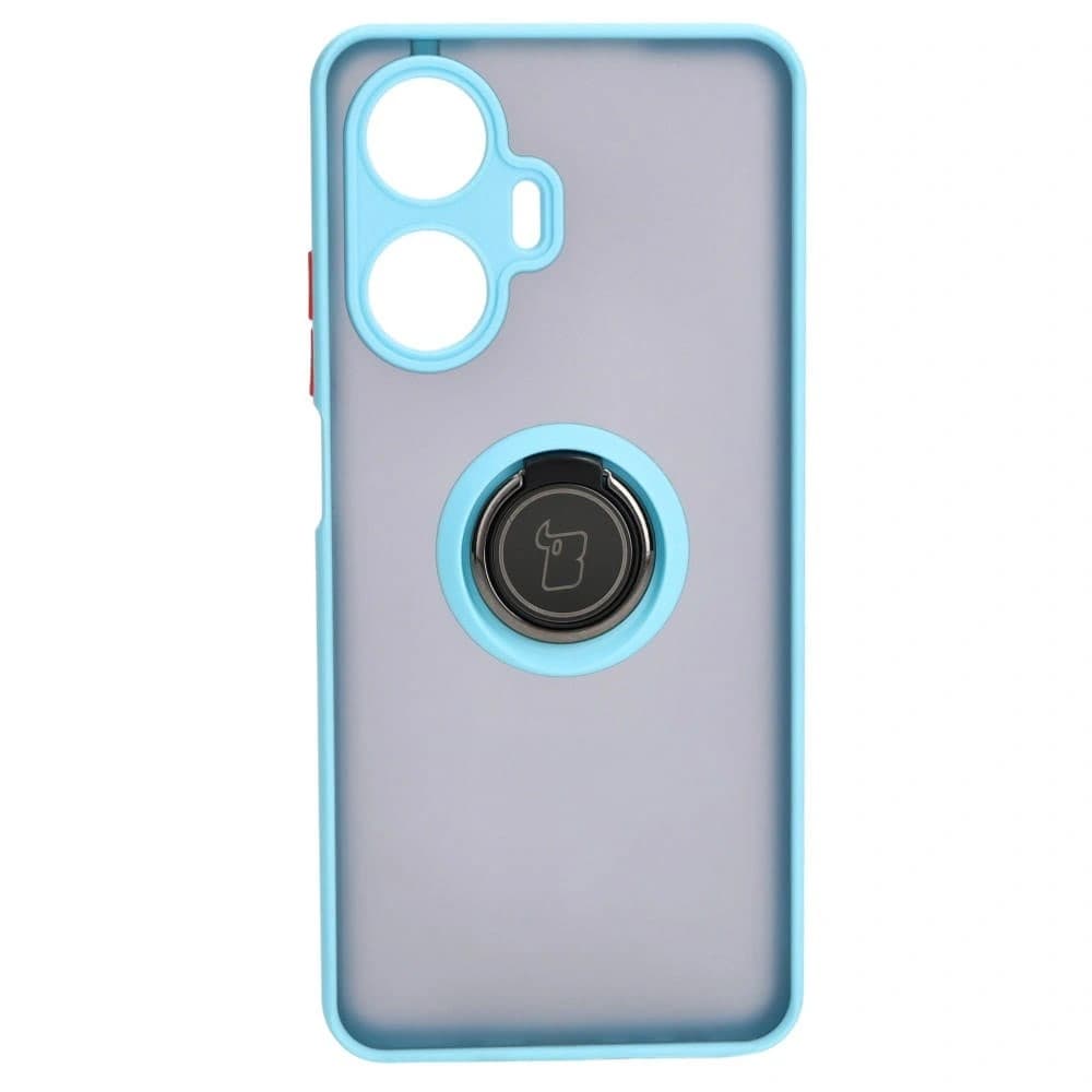 Pouzdro s držákem na prst Bizon Case Hybrid Ring pro Realme C55 kouřové s světle modrým rámečkem - 2