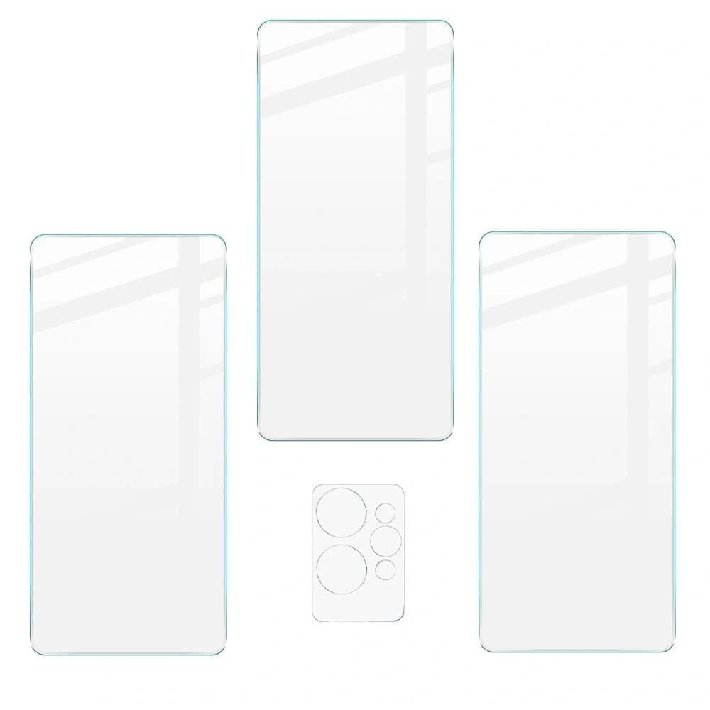 Bizon Sticlă clară din sticlă securizată - 3 buc. + sticlă de lentilă Realme GT 2 Pro - 5