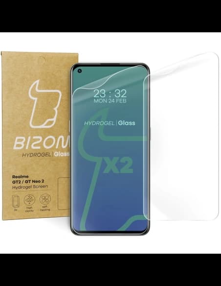 Fólie z hydrogelu na displej Bizon Glass Hydrogel Realme GT 2 / GT Neo 2 / GT Neo 3T [2 PACK]
