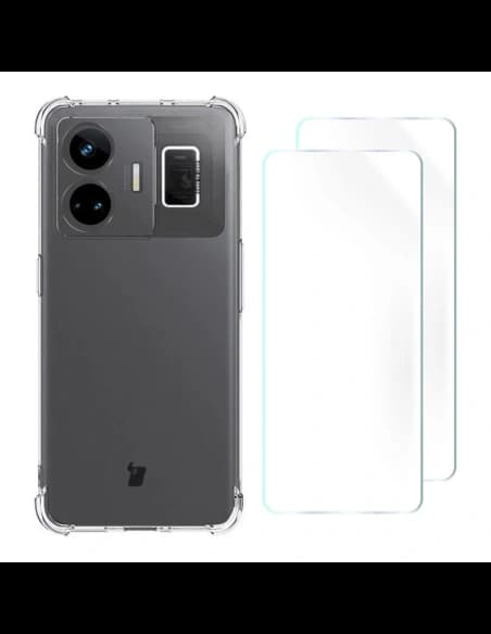 Bizon Case Clear Pack - husă + 2 folii de protecție pentru ecran Realme GT3 transparente