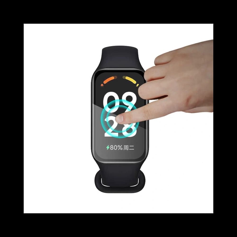 Ceas din sticlă Bizon Edge Hybrid Redmi Smart Band 2 / Xiaomi Mi Band 8 Active negru - 3