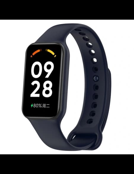 Bizon heveder + tok óra pöttyök Xiaomi Redmi Smart Band 2 / Xiaomi Mi Band 8 Aktív sötétkék