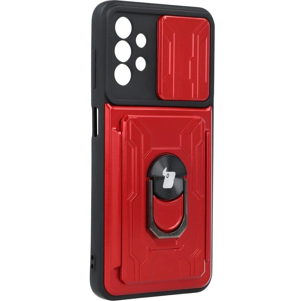 Bizon Case Camshield cu slot pentru card Ring Samsung Galaxy A13 4G roșu - 2