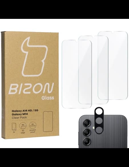 BIZON Clear 2 3x screen glass + camera glass Samsung Galaxy A14 4G/5G M14