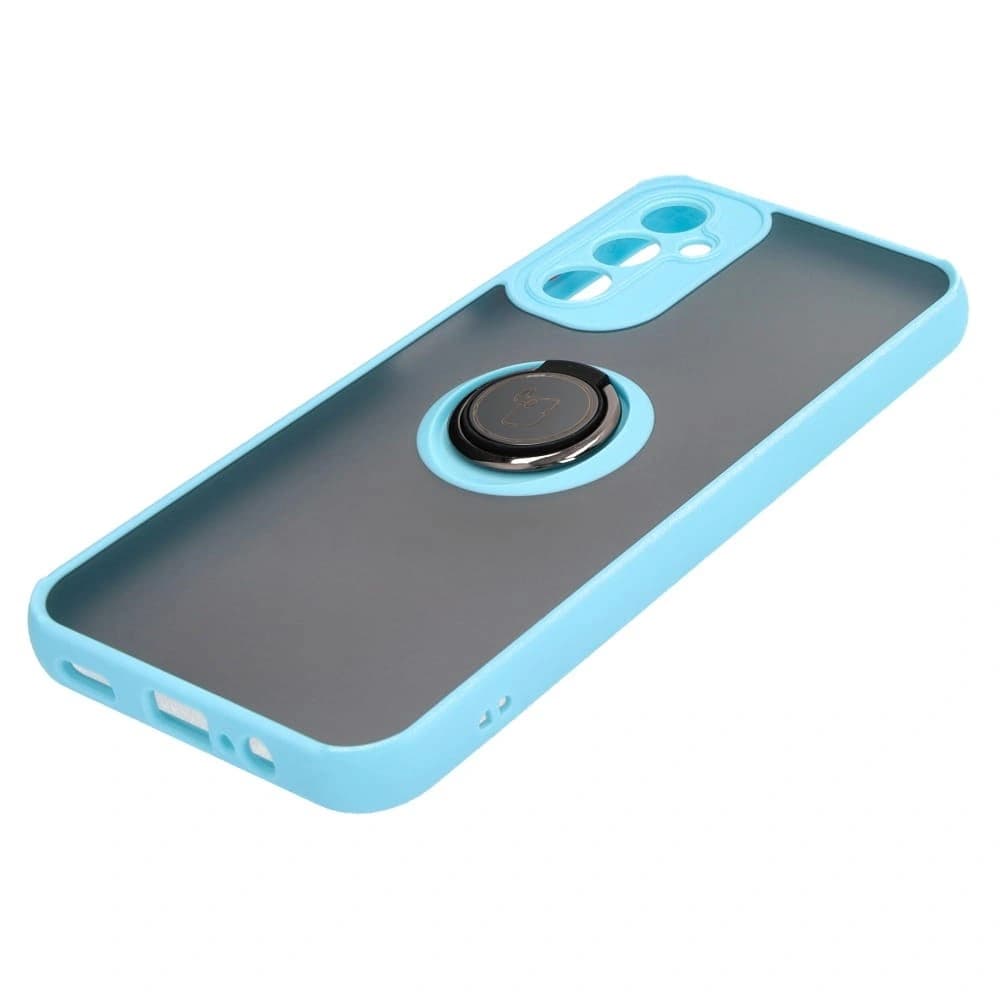 Bizon Case Hybrid Ring Samsung Galaxy A14 4G / 5G füstös, világoskék kerettel - 3